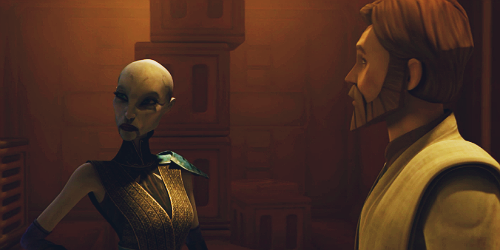 stillwinterair:  A: “Kenobi, don’t tell me someone’s finally knocked the fight out of you. Wake up!”O: “Ventress?”A: “It looks like I’m here to rescue you.”O: “When did you become the good guy?”A: “Don’t insult me.”O: “Ah,