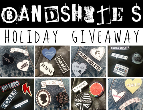wildwilde:BANDSHITE PIN GIVEAWAY!!!!!!!!ok so i’m doing a giveaway because it’s the holidays and i g