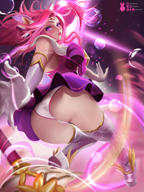 miraihikariart: miraihikariart:  Star Guardian Lux <3 Gonna be doing some League bunny girls late