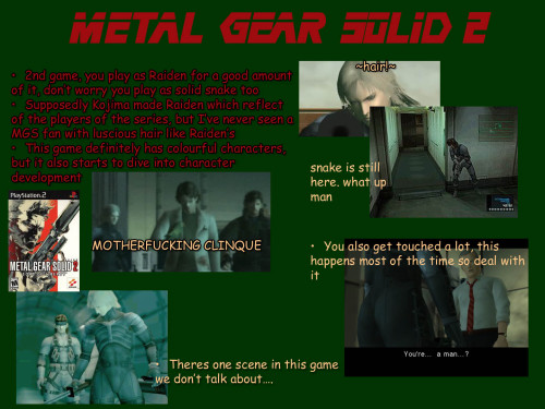 outerharem:  Made a MGS Powerpoint for two of my friends (one has tumblr) The extremely abridged version of MGS, ALMOST SPOILER FREE  