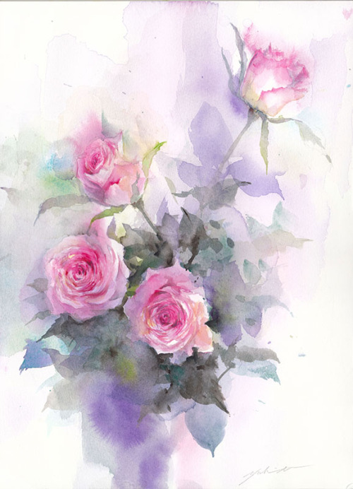 薔薇（Roses）Oct.10,2018watercolorsize：242*333mm (F4)paper：water ford white (細目・300g/m2)