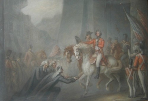 a-royal-obsession: HRH Frederick, Duke of York entering a conquered city (Valenciennes, 1793) Britis