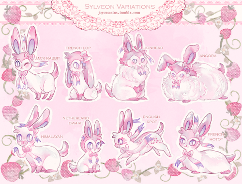 joyouscatus:I read somewhere that Sylveon is based on the moon rabbit/hare, so I went ahead and drew
