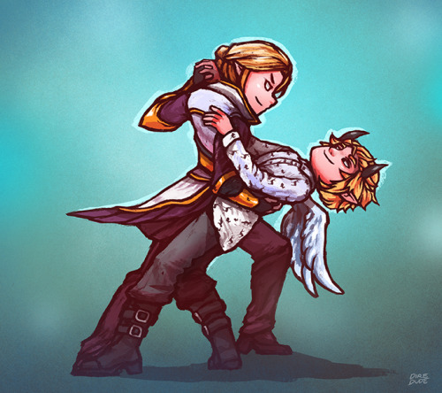 A commissioned Valentine’s piece by Kiyoshi!Just invoker, showing off one of his many talents: