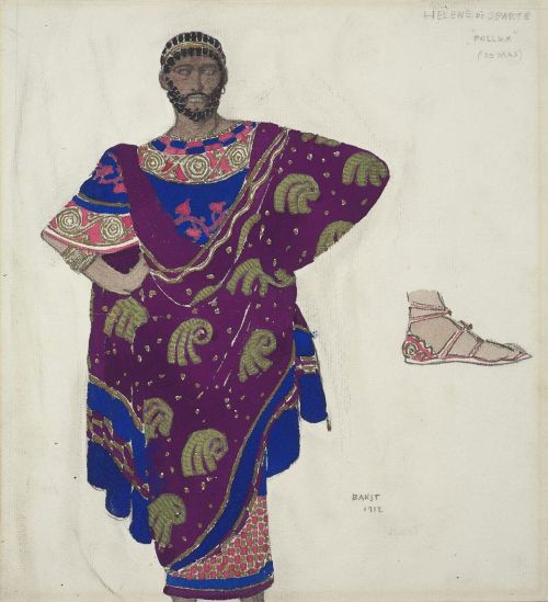 cavetocanvas:Léon Bakst, Pollux the King (Costume Design for “Hélène de Sparte”), 1912