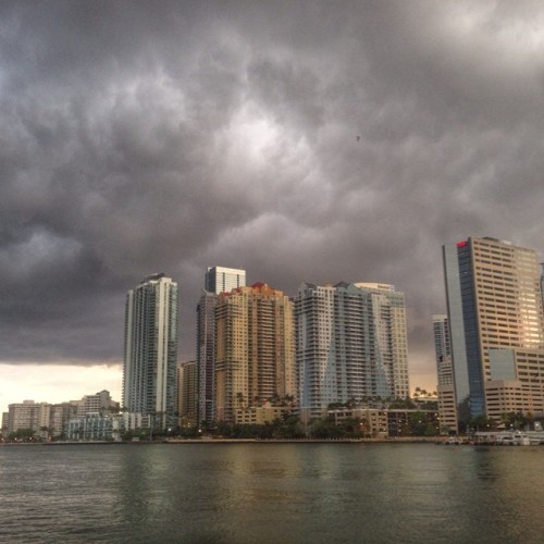 Downtown miami yesterday as a thunderstorm was coming through #miami #brickell #florida #thunderstor