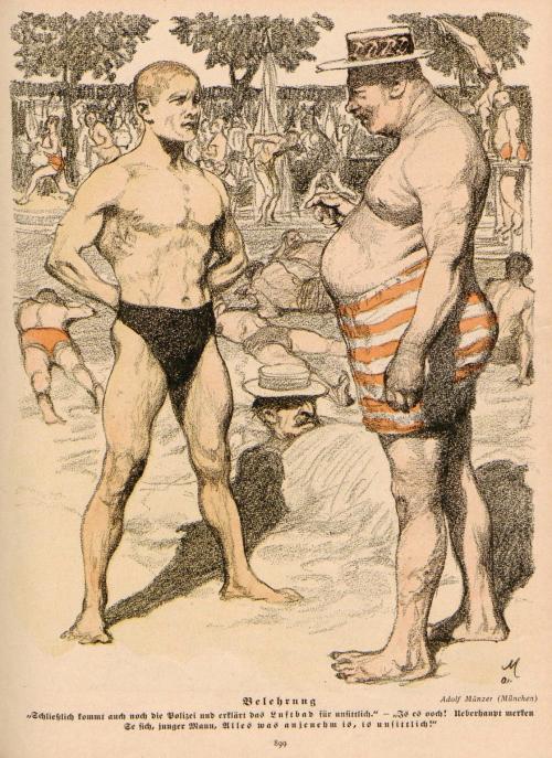 bloghqualls:  Adolf Münzer (1870-1953)   This painting was published by the German magazine JUGEND in 1904, when Bodybuilding and Physical Culture were just beginning to spread. 