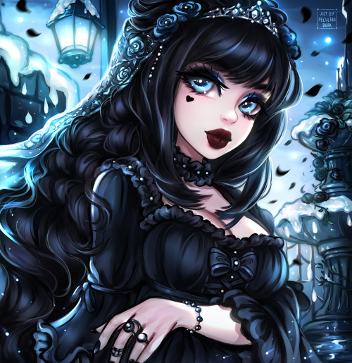 Goth Princess. ❄️ I was feeling a little art blocked so did something for fun. Something about drawi