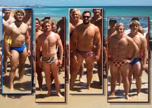 musclsvg:  A horde of hot, hard bodied, hung, hunks in Speedos.  Each one an impressive specimen.  Still, some do stand out from the crowd.  Photo composite by MuscleSavage from posting on thehurricanezone.tumblr.com.