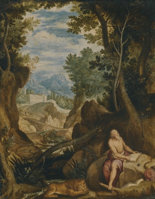 laclefdescoeurs:Saint Jerome in a Landscape, Circle of Girolamo Muziano