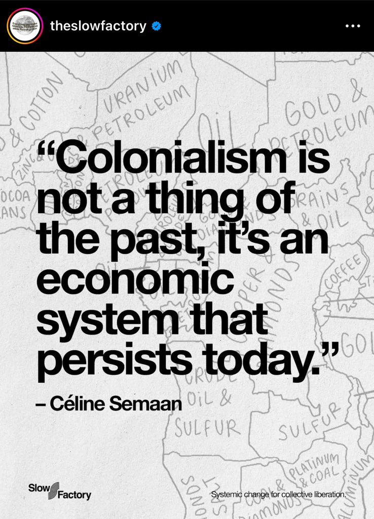 "Colonialism is not a thing of the past. It's an economic system that persists today." -Celine Semaan