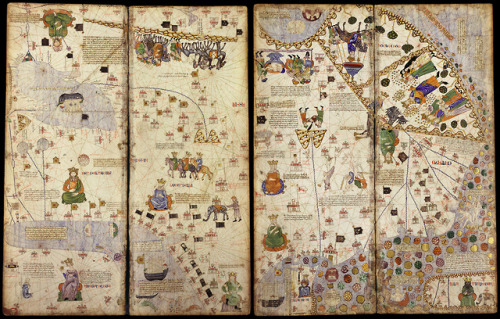 The Asian portion of Cresques Abraham’s Catalan Atlas, ca. 1375. Abraham was a Jewish cartogra