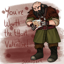 guemoza:  Dwalin finally made his appearance today! He loves you as much as he loves cookies (it’s a lot). Tomorrow I’m thinking about doodlin’ Balin! So stay tuned! Check out the other valentines here! 