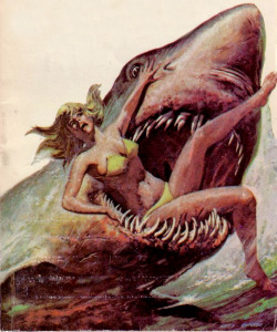 vintagegal:  Cover illustration for Killer Sharks: the Real Story by Brad Matthews,1976 