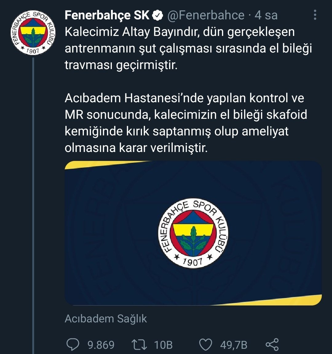 Fenerbahçe SKO @Fenerbahce...