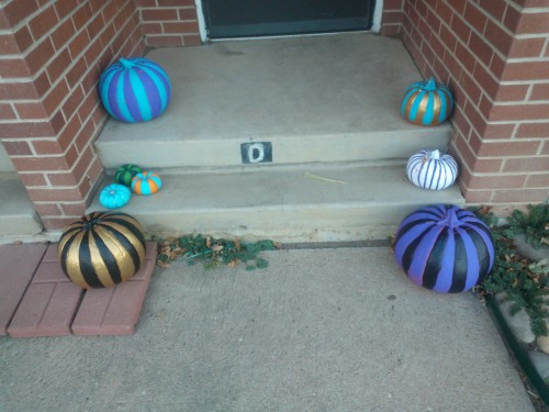 My pumpkins! I JUST finished them lol. If you’re on Fort Carson, I do believe trick or treating is from 6-8 pm tonight, be safe!!!