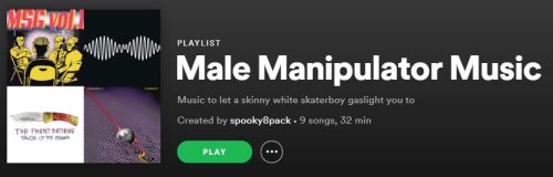 twink-frank: some of my favorite overly specific playlist names links to all of these under the read