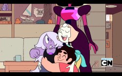 twispicalstephen:  but like;;;;; pearl was so cute jk omg amethysttttt baby my love baby chan lemme holdalso garnet’s there she jus became a ghost  my cute little short stack &lt;3