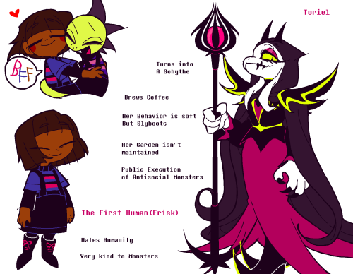 fellswapmagenta:  Character Info Sheet The First Human and Toriel