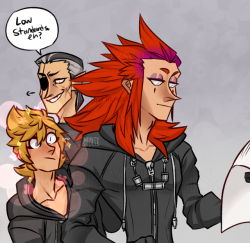 crescendoingbisexualyelling:  Roxas lowkey seems like he has a tad of a crush on Axel in the Days manga and it’s the cutest shitDo not repost or use without proper credit. Asked permission is preferred.