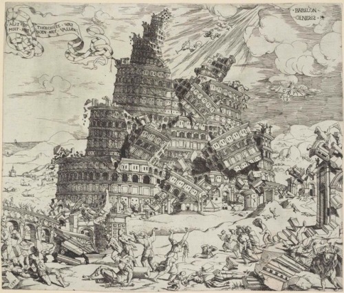 Cornelis Anthonisz, The Fall of the Tower of Babel, 1547, etching, 322 x 382 mm., Rijksmuseum, Amste