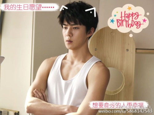 sehunijjang: 电影我爱喵星人 Weibo Update with Sehun Happy birthday, Ryangchi