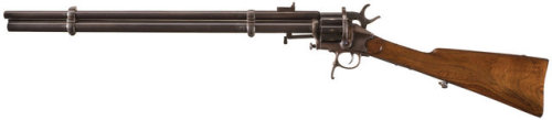 Belgian made Lemat revolving centerfire rifle/shotgun, circa 1870′s.from Rock Island Auction Co.