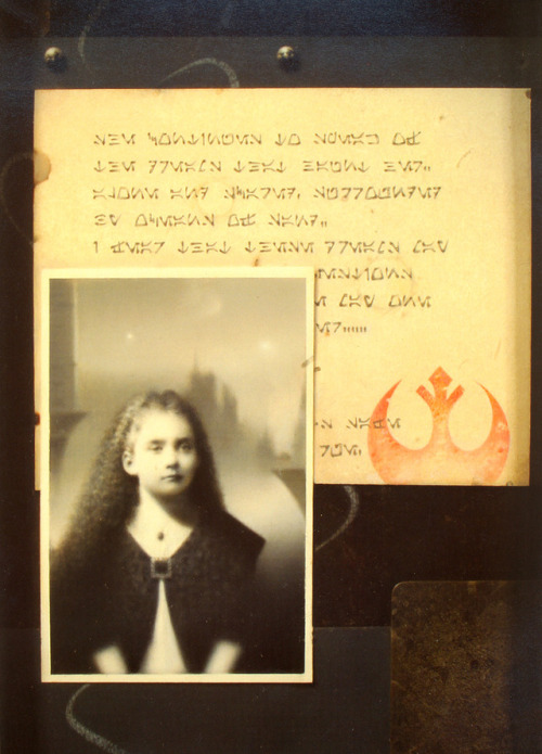 Leia Organa as a young girl, with a letter from a caretaker.Source: Star Wars Art: VisionsOriginal d