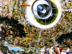 martinlkennedy: Bernal Spheres Art by Rick Guidice and Don Davis, 1975  Population: 10,000. The Bernal Sphere is a point design with a spherical living area. Information from http://settlement.arc.nasa.gov/70sArtHiRes/70sArt/art.html 