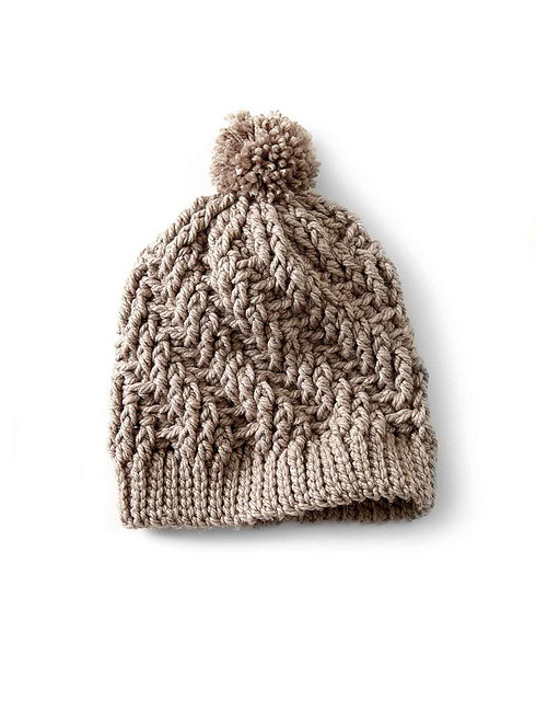 Free Crochet Pattern: Stepping Texture Hat by Yarnspirations