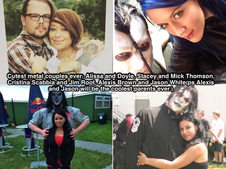 Female fronted bands confessions on Tumblr: 17485 Cutest metal couples  ever: Alissa and Doyle, Stacey and Mick Thomson, Cristina Scabbia and Jim  Root, Alexis Brown and...