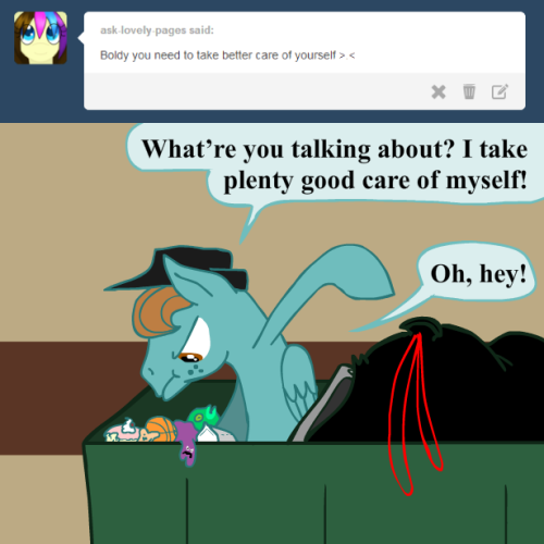 askthebronytrio:  Cactus juice! It’ll quench ya! It’s the quenchiest!- Bold Font I think you should lie down or something, dude.- Rough Sketch  >W<