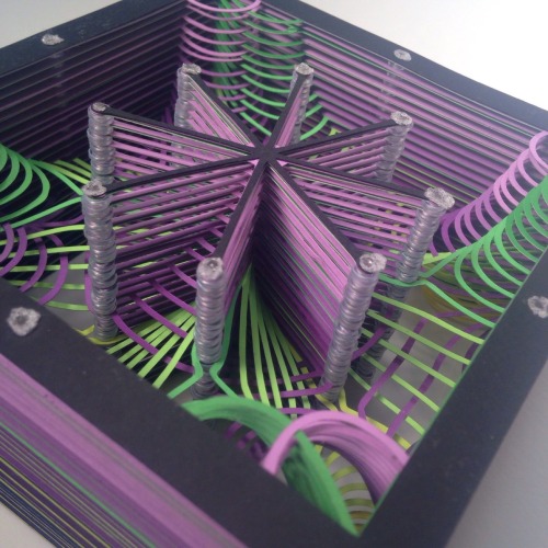 thousandmaths: maxwellsequations:The real (purple) and imaginary (green/yellow) parts of f(z)=Cos(z^