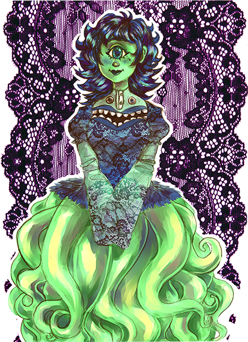 ladylovelycocks:  quick colouring of a quick monstergirl doodle! but it came out