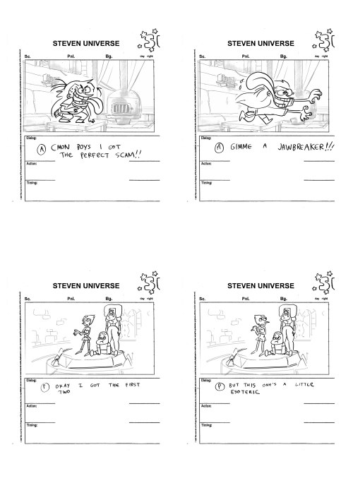 ianjq:A never-before-seen Steven Universe storyboard from 2013!!!wait a minute… that’s not how “Seri