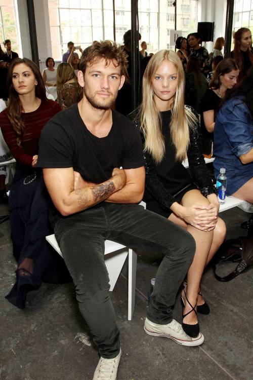 celebrityhive:    Marloes Horst and Alex Pettyfer at Jill Stuart Presentation New York Fashion Week Spring 2016 – Front Row & Backstage on September 12, 2015.   