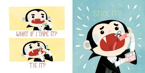 Spreads from my recent picture book, I Love My Fangs, which came out in 2020! Here’s the book descri