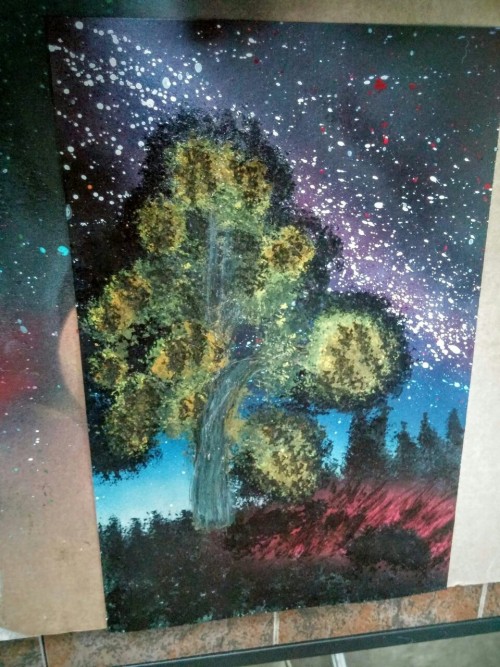 Check out this spray paint art. All unique. Check out that Galactic Fantasy Art art on Facebook. Sup