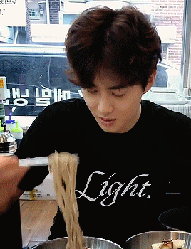 benignkisses:Boyfriend Junmyeon - Noodle Datefor anon taking bias moodboard requests ~