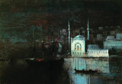 romanticism-art:Night Constantinople, 1886, Ivan Aivazovski