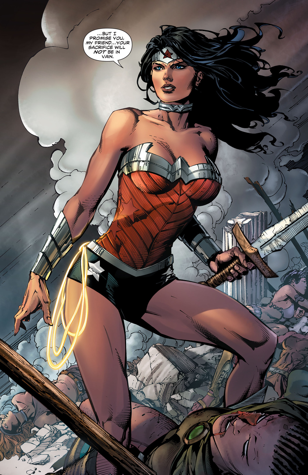 marvel-dc-art:  Wonder Woman v4 #38 - “War-Torn III” (2015) pencil by David Finch