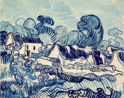 dappledwithshadow:Blossoming Chestnut Trees by a House, Vincent van Gogh1890 