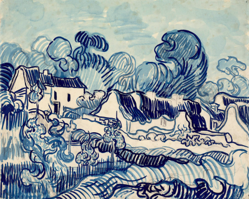 dappledwithshadow:Blossoming Chestnut Trees by a House, Vincent van Gogh1890