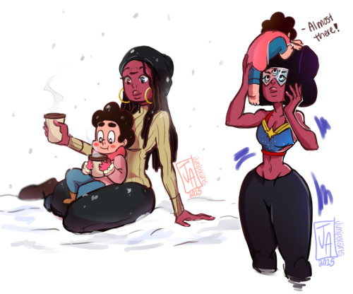 juniperarts:  One of my favorite things right now is Momma Garnet. I also wanted to her to be pretty stylish, so here ya go.   Wonder women sports bra based of the design in this post. 