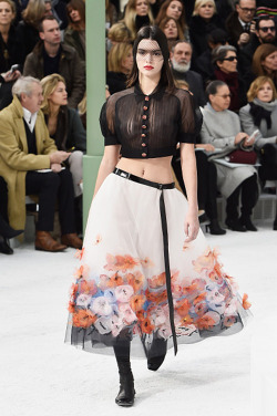 jenner-news:  01.27.15: Kendall walking for Chanel as part of Paris Fashion Week Haute Couture Spring/Summer 2015 [HQs] 