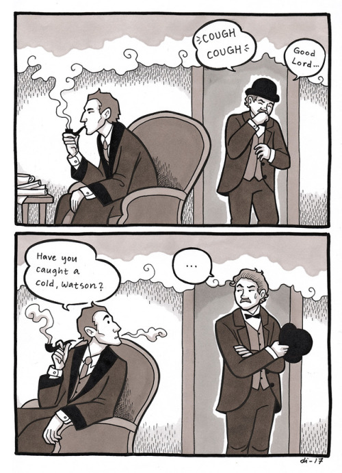 Inktober 11: Sherlock Holmes. This is a scene from the novel The Hound of the Baskervilles. If 