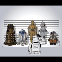Can you identify the droids you&rsquo;re looking for sir? #starwars #stormtrooper #droids #c3po #r2d2 #bender #futurama #disney #wall-e