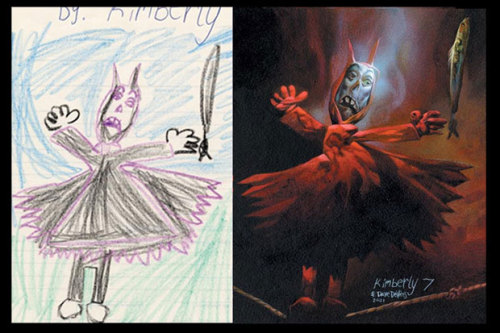 oftpffft:sirderpington:monsoonmo0n:What children’s drawings would look like if they were painted rea