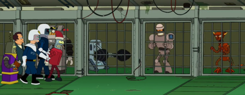 A Tale of Two Santas [S4 E1] (dir. Ron Hughart)“Deactivated robot walking. We got a deactivated robo