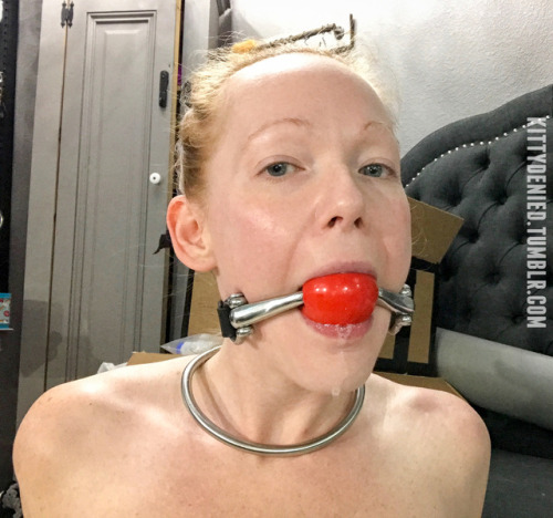 kittydenied:Got a new horse bit/ball hybrid gag with a 2inch ball! I’ll give more deets later, but t